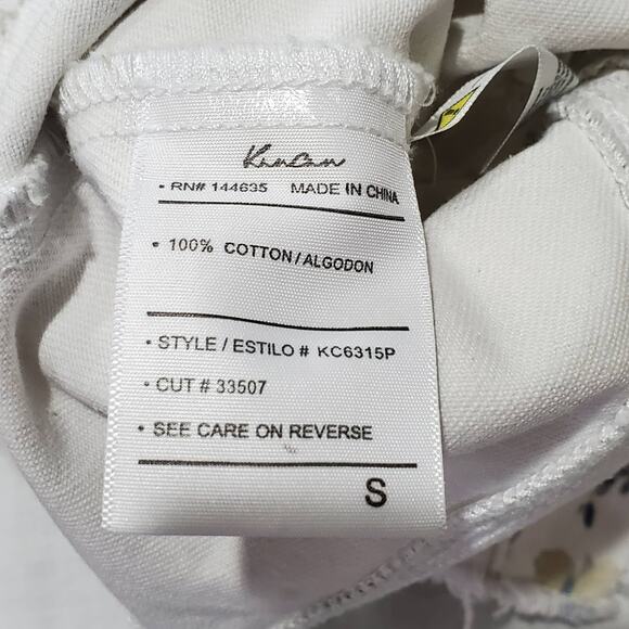 KanCan Cropped Floral Raw Hem Long Sleeve Short Denim Jean Jacket Small - Picture 6 of 8